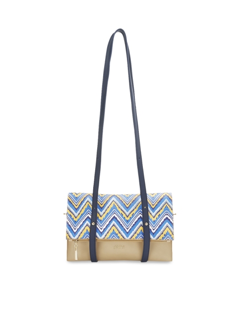

Global Desi Beige & Blue Printed Shoulder Bag