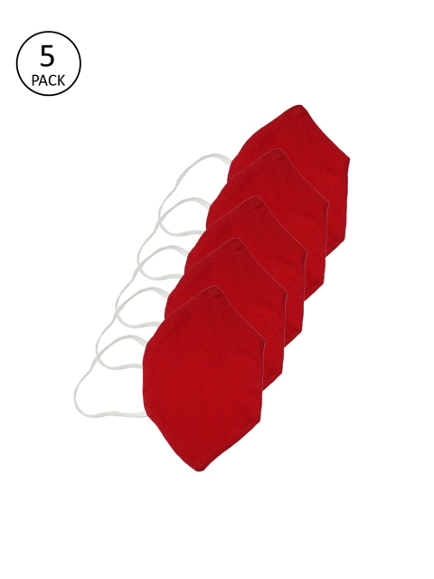 

The Vanca Adults Pack of 5 Red 3-Ply Reusable Outdoor Masks
