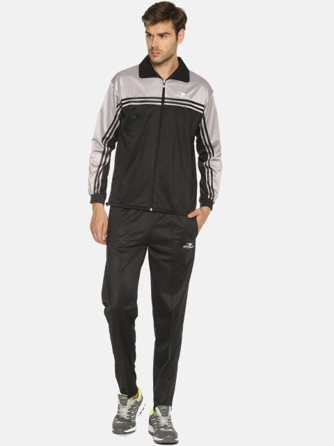 

HPS Sports Men Black & Grey Colourblocked Tracksuit