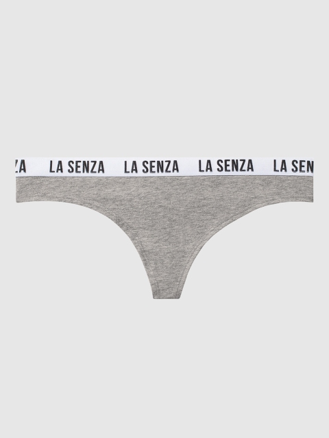 

La Senza Women Grey Solid Remix Cotton Thongs 11136142-43CD, Assorted
