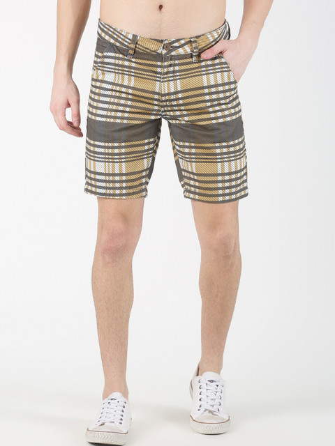 

Blue Saint Men Multicoloured Checked Regular Fit Regular Shorts, Multi