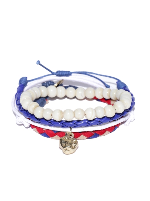 

Blueberry Men Multicoloured Metal Handcrafted Elasticated Bracelet, Multi
