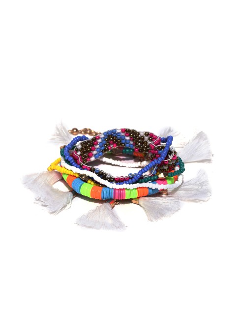 

Blueberry Set of 7 Multicoloured Beaded Bracelets, Multi