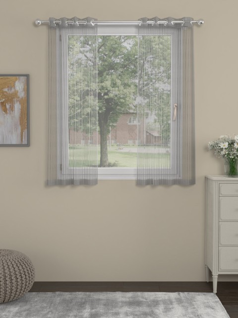 

ROSARA HOME Grey Single Sheer Window Curtain