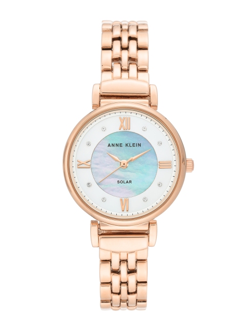 

ANNE KLEIN Women Silver-Toned & Blue Solar Powered Analogue Watch AK3630MPRG