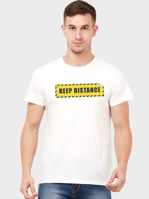 

Free Authority Men White & Yellow Printed Round Neck T-shirt