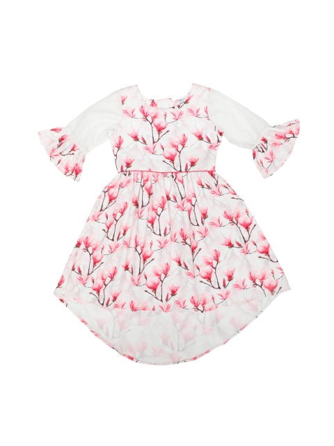 

Doodle Girls White Printed Fit and Flare Dress