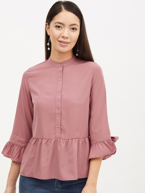 

Harpa Women Pink Solid Shirt Style Top