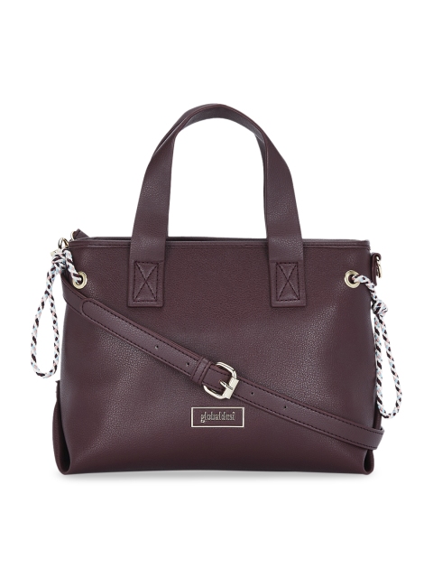 

Global Desi Maroon Solid Handheld Bag