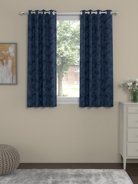 

ROSARA HOME Navy Blue Set of 2 Window Curtains