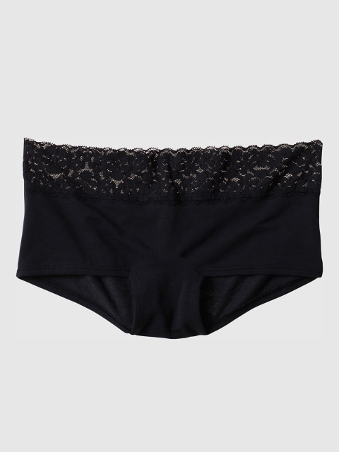 

La Senza Women Black Solid Remix Cotton Boy Shorts 11159210-4PHB