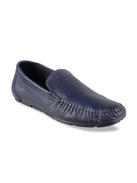 

Metro Men Blue Solid Leather Formal Loafers