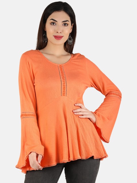 

Laabha Orange Embroidered Tunic