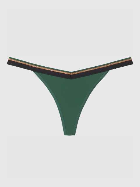 

La Senza Women Green Solid Thongs 11152273-2TQV