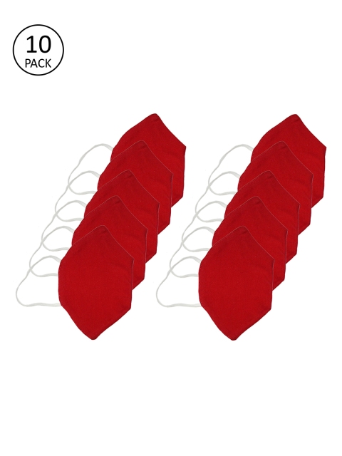

The Vanca Unisex Red 10 Pcs 3-Ply Outdoor Face Mask
