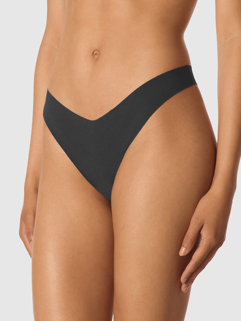 

La Senza Women Black Solid Sexy No Show Thongs 11152311-03YZ
