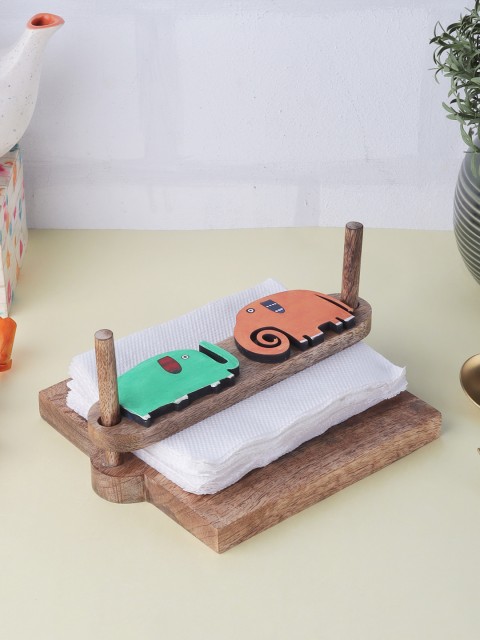 

VarEesha Brown & Green Mango Wooden Napkin Holder