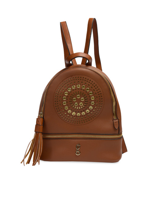 

Global Desi Women Brown Textured Backpack