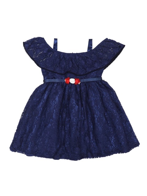 

Doodle Girls Navy Blue Lace Fit and Flare Dress