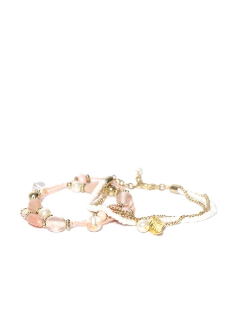 

Blueberry Peach & White Set of 3 Handcrafted Bracelet