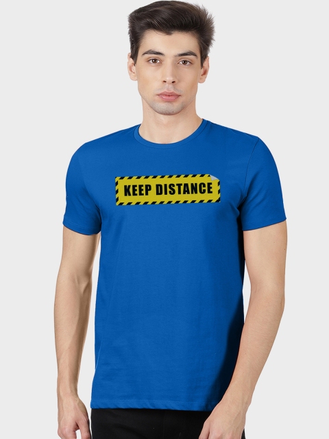 

Free Authority Men Blue Printed Round Neck T-shirt