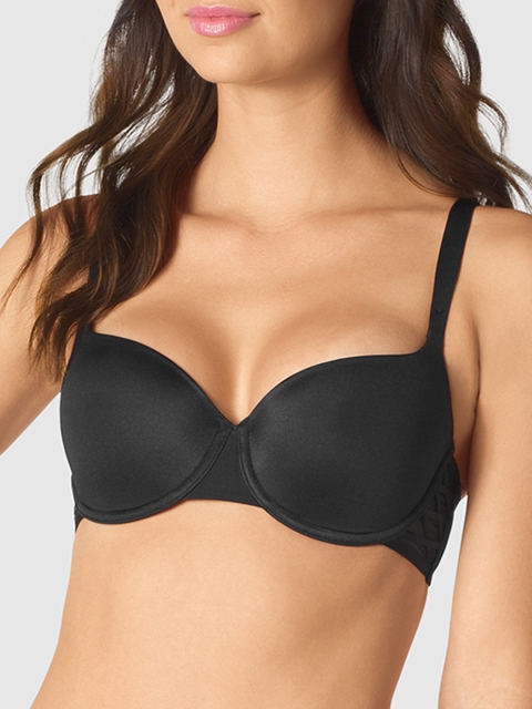 

La Senza Black Solid Underwired Lightly Padded Balconette Bra 11149707-03YZ