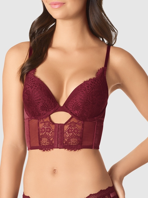 

La Senza Burgundy Lace Underwired Lightly Padded Bralette Bra 11146633-15P4