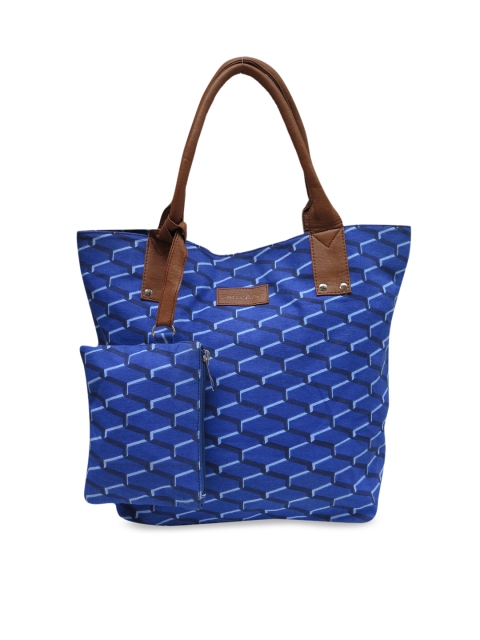 

Spice Art Blue Textured Tote Bag