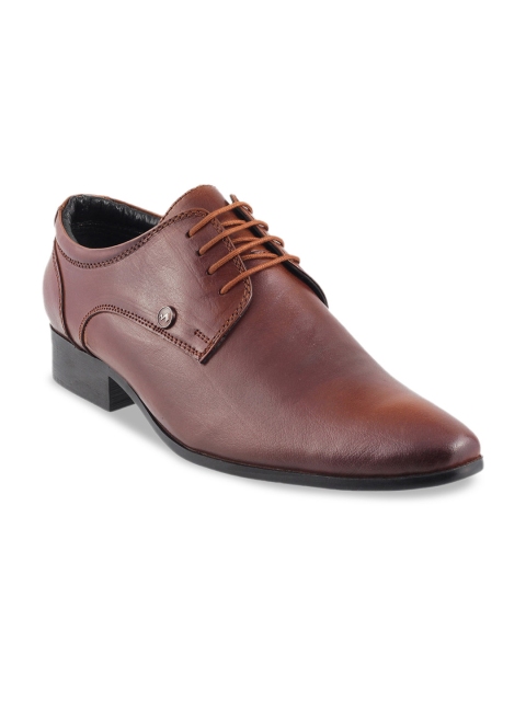 

Metro Men Brown Solid Leather Formal Derbys
