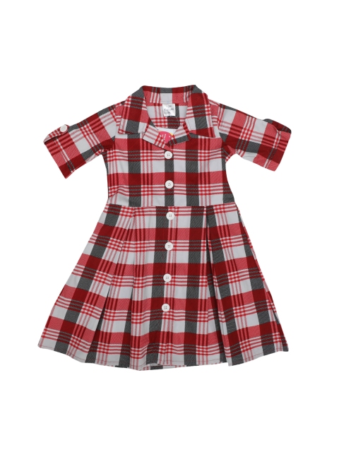 

Doodle Girls Red & Grey Checked Fit and Flare Dress