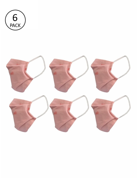 

nestroots Unisex Beige Pack of 6 Reusable 2 Ply Protective Outdoor Cloth Face Masks
