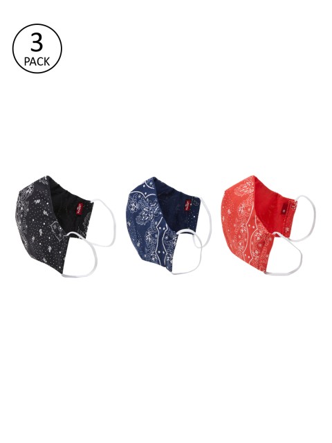 

Levis Adults Pack of 3 Bandana Print Reusable 2-Ply Cloth Masks, Black