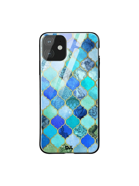

DailyObjects Blue & Gold-Toned Aqua Moroccan iPhone 11 Glass Case