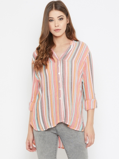

Ruhaans Women Multicoloured Regular Fit Striped Casual Shirt, Multi