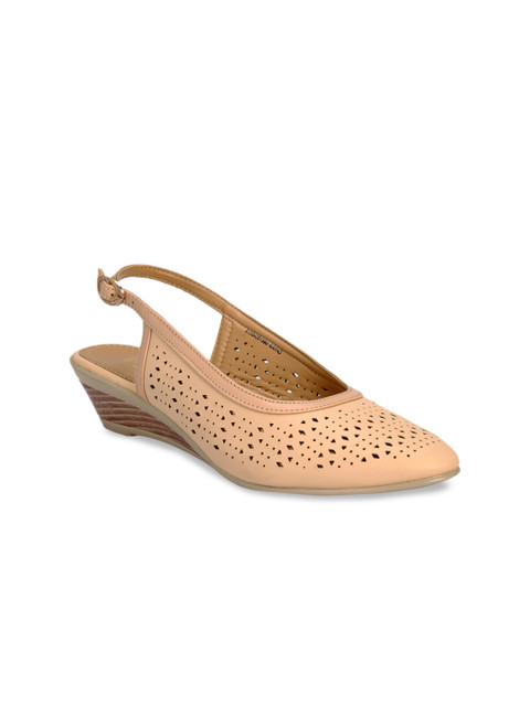 

Khadims Women Beige Laser Cut Pumps