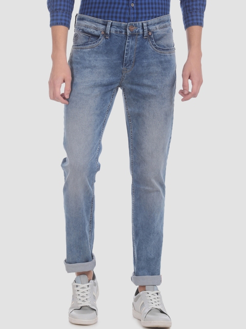 

RUF & TUF Men Blue Slim Fit Mid-Rise Clean Look Acid Stretchable Jeans