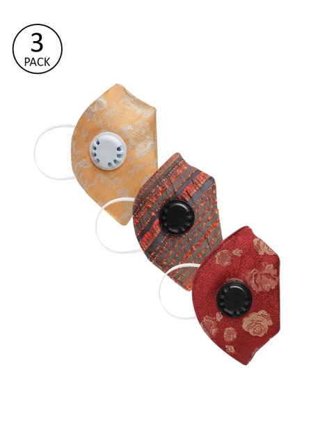 

AUDSTRO Unisex Assorted Pack Of 3 5-Ply Reusable Valved Outdoor Masks