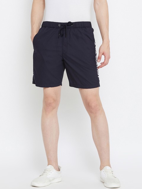 

Octave Men Navy Blue Printed Regular Fit Sports Shorts