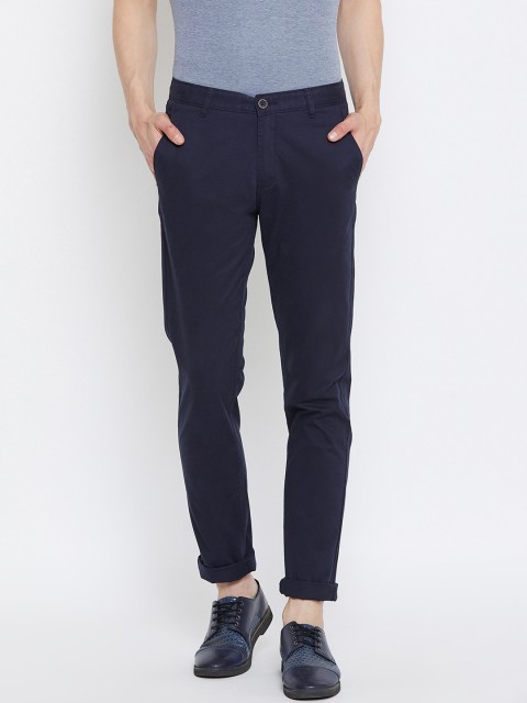 

Octave Men Navy Blue Regular Fit Solid Regular Trousers