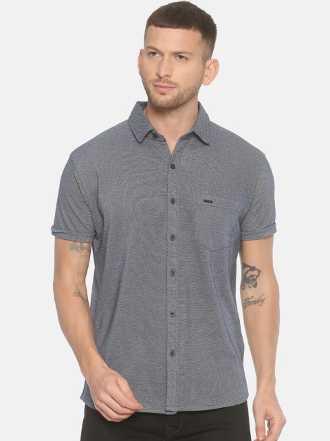 

T-Tog Men Grey Slim Fit Solid Knitted Casual Shirt