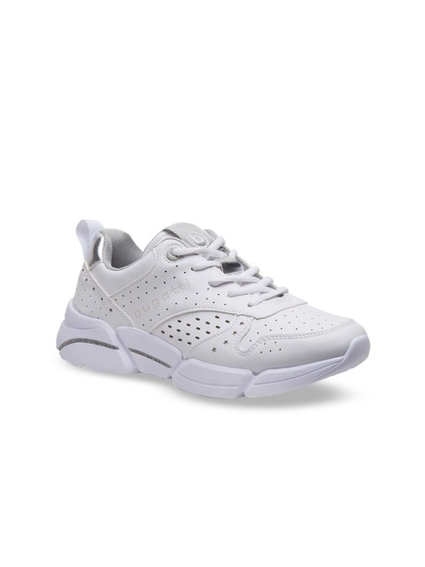 

Bugatti Women White Textured Laser Cuts Sneakers