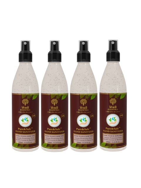 

KHADI ESSENTIALS Set of 4 Pure & Safe Instant Sanitizer Spray 1320 ml, Transparent