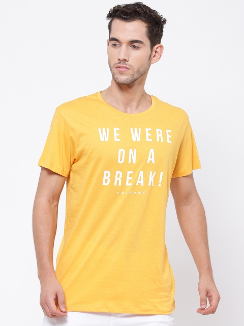 

Free Authority Men Yellow Friends Print Round Neck T-shirt