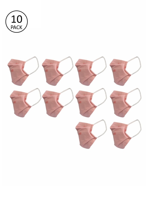 

nestroots Unisex 10 Pcs Beige Printed 2-Ply Anti Pollution Reusable Masks