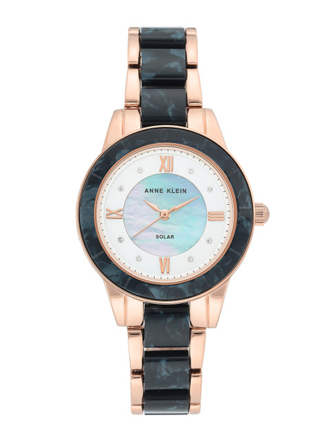 

ANNE KLEIN Women Silver-Toned Solar Powered Analogue Watch AK3610RGNV