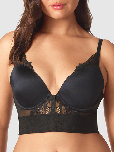 

La Senza Black Solid Underwired Lightly Padded Plunge Bra 11160079-03YZ
