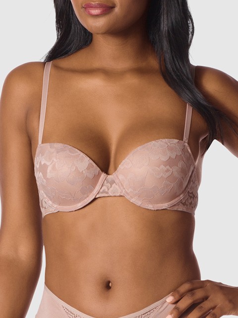 

La Senza Nude-Coloured Self Design Underwired Lightly Padded Balconette Bra 11157053