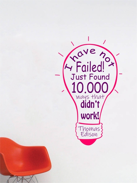 rawpockets Pink & Purple Edison Quotes Wall Stickers