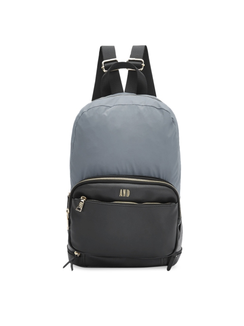 

AND Women Black & Grey Colourblocked Backpack