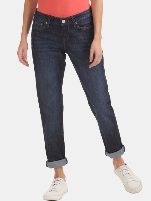

Aeropostale Women Navy Blue Tapered Fit Mid-Rise Clean Look Jeans